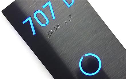 Room Number Panel Sign Black - Lighted by Luxello LED Signage